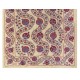 Silk Hand Embroidered Bed Cover, Vintage Suzani Wall Hanging from Uzbekistan. 4.5 x 7.2 Ft (135 x 217 cm)