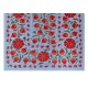 Silk Hand Embroidered Bed Cover, Vintage Suzani Wall Hanging from Uzbekistan. 4.6 x 6.6 Ft (140 x 200 cm)