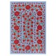 Silk Hand Embroidered Bed Cover, Vintage Suzani Wall Hanging from Uzbekistan. 4.6 x 6.6 Ft (140 x 200 cm)