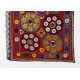 Silk Hand Embroidered Bed Cover, Vintage Suzani Wall Hanging from Uzbekistan. 4.7 x 7.7 Ft (142 x 233 cm)
