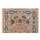 Silk Hand Embroidered Bed Cover, Vintage Suzani Wall Hanging from Uzbekistan. 5 x 6.4 Ft (152 x 195 cm)