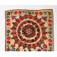 Silk Hand Embroidered Bed Cover, Vintage Suzani Wall Hanging from Uzbekistan. 5.4 x 8.6 Ft (162 x 262 cm)