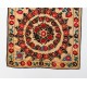 Silk Hand Embroidered Bed Cover, Vintage Suzani Wall Hanging from Uzbekistan. 5.4 x 8.6 Ft (162 x 262 cm)