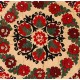 Silk Hand Embroidered Bed Cover, Vintage Suzani Wall Hanging from Uzbekistan. 5.4 x 8.6 Ft (162 x 262 cm)