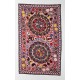 Silk Hand Embroidered Bed Cover, Vintage Suzani Wall Hanging from Uzbekistan. 5.7 x 9.4 Ft (173 x 285 cm)