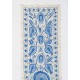 Silk Embroidery Suzani Wall Hanging, Vintage Handmade Uzbek Bed or Table Cover. 1.6 x 5.9 Ft (48 x 178 cm)
