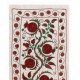 Silk Hand Embroidered Bed Cover, Vintage Suzani Wall Hanging from Uzbekistan. 1.7 x 6 Ft (50 x 185 cm)