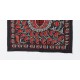 Square Silk Embroidery Suzani Wall Hanging, Vintage Handmade Uzbek Bed or Table Cover. 3 x 3 Ft (92 x 92 cm)