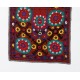 Vintage Central Asian / Uzbek Suzani Wall Hanging, Silk Hand Embroidered Bed Cover. 3.3 x 5.8 Ft (98 x 175 cm)