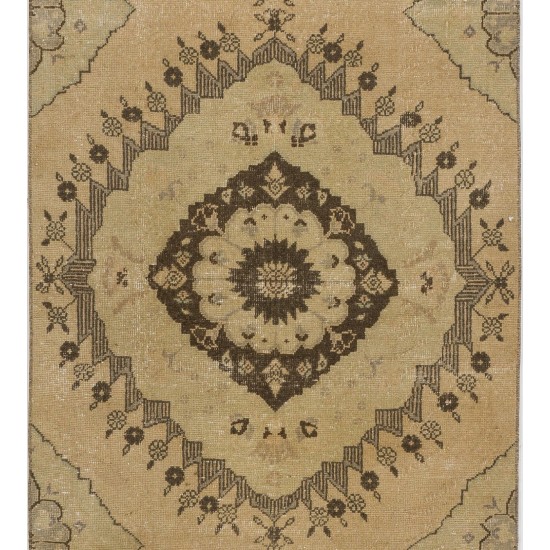 Hand-Knotted Vintage Turkish Runner Rug, Authentic Wool Corridor Carpet. 3.3 x 12.7 Ft (100 x 387 cm)