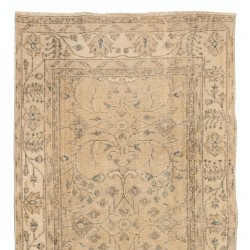 Handmade Vintage Rug, Floral Patterned Anatolian Carpet. 3.6 x 7 Ft (108 x 215 cm)