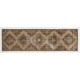 Hand-Knotted Vintage Turkish Runner Rug, Authentic Wool Hallway Runner. 3.6 x 12 Ft (108 x 365 cm)