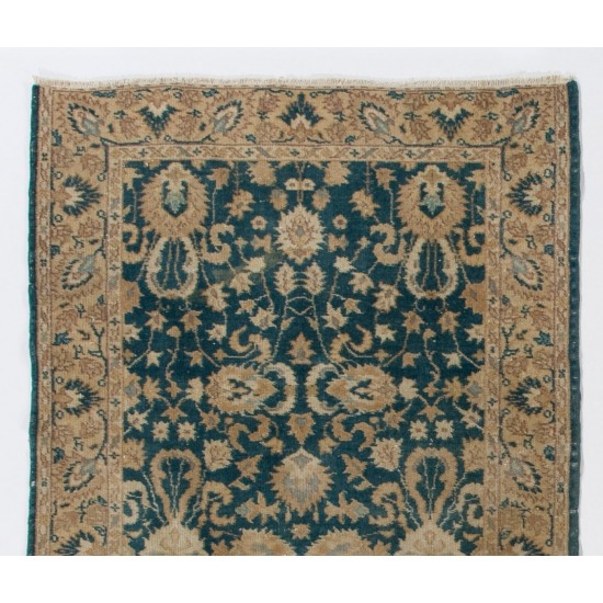 Authentic Vintage Handmade Turkish Oushak Accent Rug, circa 1960. 3.7 x 6.3 Ft (110 x 190 cm)