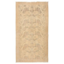 Handmade Vintage Rug, Floral Patterned Anatolian Carpet. 3.7 x 6.6 Ft (110 x 200 cm)