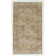 Antique Washed Turkish Accent Rug, Vintage Handmade Art Deco Chinese Design Carpet. 3.8 x 6.5 Ft (114 x 198 cm)
