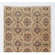 Hand-Knotted Vintage Accent Rug, Central Anatolian Wool Carpet with Floral Garden Design. 3.8 x 7.3 Ft (114 x 222 cm)