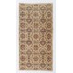 Hand-Knotted Vintage Accent Rug, Central Anatolian Wool Carpet with Floral Garden Design. 3.8 x 7.3 Ft (114 x 222 cm)