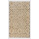 Hand-Knotted Vintage Floral Accent Rug, Central Anatolian Wool Carpet. 3.8 x 6.7 Ft (115 x 204 cm)