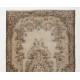 Antique Washed Mid-Century Handmade Turkish Oushak Accent Rug. 3.8 x 6.8 Ft (115 x 207 cm)