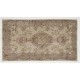 Antique Washed Mid-Century Handmade Turkish Oushak Accent Rug. 3.9 x 6.7 Ft (116 x 204 cm)