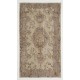 Antique Washed Mid-Century Handmade Turkish Oushak Accent Rug. 3.9 x 6.7 Ft (116 x 204 cm)