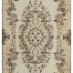 Vintage Handmade Turkish Oushak Accent Rug with Medallion Design. 3.9 x 7 Ft (116 x 212 cm)