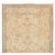 Antique Washed Handmade Vintage Accent Rug, Floral Design Central Anatolian Carpet. 3.9 x 6.9 Ft (117 x 210 cm)