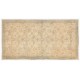 Antique Washed Handmade Vintage Accent Rug, Floral Design Central Anatolian Carpet. 3.9 x 6.9 Ft (117 x 210 cm)