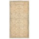Antique Washed Handmade Vintage Accent Rug, Floral Design Central Anatolian Carpet. 3.9 x 6.9 Ft (117 x 210 cm)