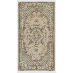 Turkish Handmade Vintage Rug, Ideal for Office and Home Decor. 3.9 x 7 Ft (117 x 215 cm)