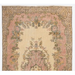 Hand-Knotted Vintage Turkish Rug, Home Decor Carpet. 3.9 x 6.7 Ft (118 x 204 cm)