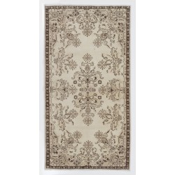 Turkish Handmade Vintage Rug, Ideal for Office and Home Decor. 3.9 x 7.3 Ft (118 x 222 cm)