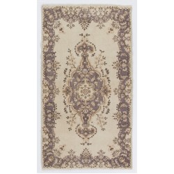 Turkish Oushak Handmade Vintage Rug, Ideal for Office and Home Decor. 4 x 7 Ft (119 x 212 cm)