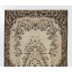 Turkish Oushak Handmade Vintage Rug with Floral Garden Design, Ideal for Office and Home Decor. 4 x 7 Ft (119 x 212 cm)