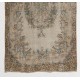 Antique Washed Mid-Century Handmade Turkish Oushak Accent Rug. 4 x 7.6 Ft (119 x 230 cm)