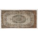 Antique Washed Mid-Century Handmade Turkish Oushak Accent Rug. 4 x 7.6 Ft (119 x 230 cm)