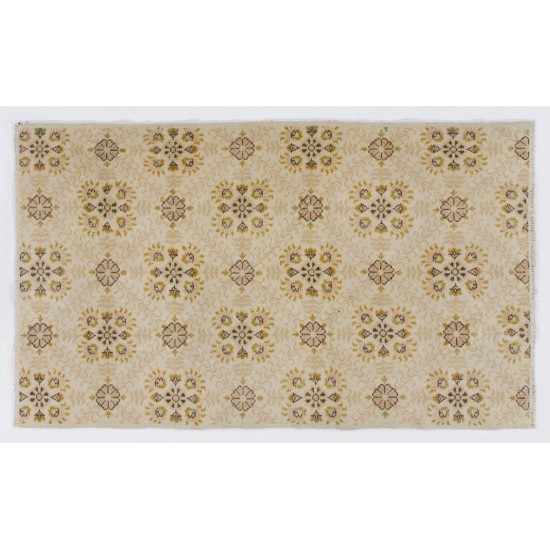 Handmade Vintage Rug from Turkey. 4 x 6.8 Ft (120 x 205 cm)