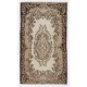 Vintage Handmade Turkish Oushak Wool Rug with Medallion Design. 4 x 6.9 Ft (120 x 210 cm)