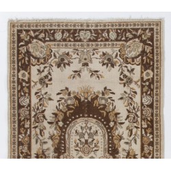 Handmade Vintage Rug, Floral Patterned Anatolian Carpet. 4 x 7 Ft (120 x 212 cm)