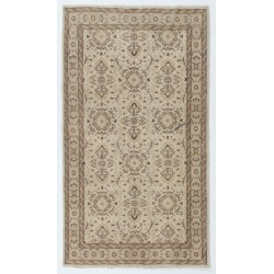 Handmade Vintage Rug, Floral Patterned Anatolian Carpet. 4 x 7 Ft (120 x 212 cm)