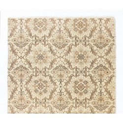Handmade Vintage Rug, Floral Patterned Anatolian Carpet. 4.2 x 7.4 Ft (126 x 225 cm)