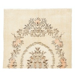 One-of-a-Kind Hand-Knotted Vintage Turkish Rug, Home Decor Wool Carpet. 4.2 x 7.2 Ft (127 x 218 cm)