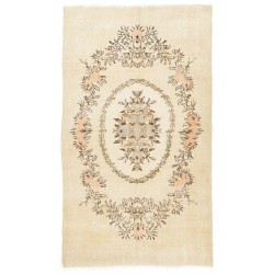 One-of-a-Kind Hand-Knotted Vintage Turkish Rug, Home Decor Wool Carpet. 4.2 x 7.2 Ft (127 x 218 cm)