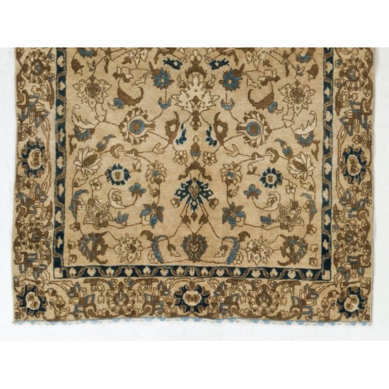 Mid-Century Handmade Turkish Rug, Great for Office and Home Decor. 4.2 x 6.4 Ft (128 x 195 cm)