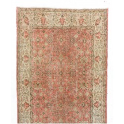 Vintage Floral Handmade Turkish Runner Rug for Hallway Decor. 4.6 x 12 Ft (140 x 368 cm)