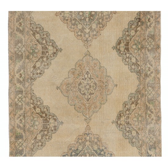 Traditional Vintage Handmade Turkish Runner Rug, Great for Hallway Decor. 4.6 x 12.6 Ft (140 x 383 cm)