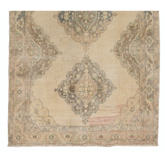 Traditional Vintage Handmade Turkish Runner Rug, Great for Hallway Decor. 4.6 x 12.6 Ft (140 x 383 cm)