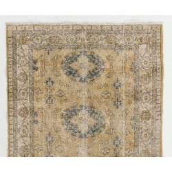 Home Decor Vintage Carpet, Hand-Knotted Turkish Wool Rug. 4.9 x 8 Ft (147 x 245 cm)