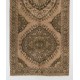 Mid-Century Handmade Turkish Oushak Runner Rug, Authentic Wool Corridor Carpet. 5 x 12.6 Ft (152 x 383 cm)
