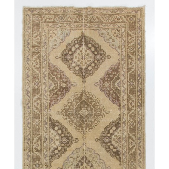 Vintage Handmade Turkish Runner Rug for Hallway Decor. 5 x 12.8 Ft (153 x 390 cm)
